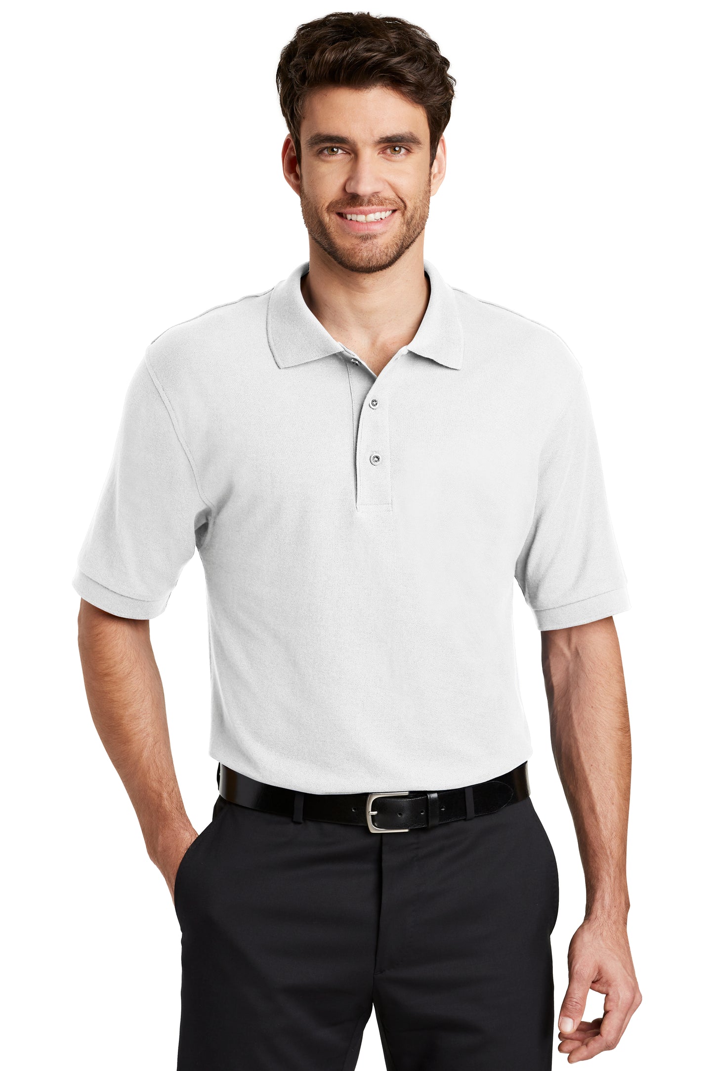 Port Authority SS White Polo K500 (Men's)