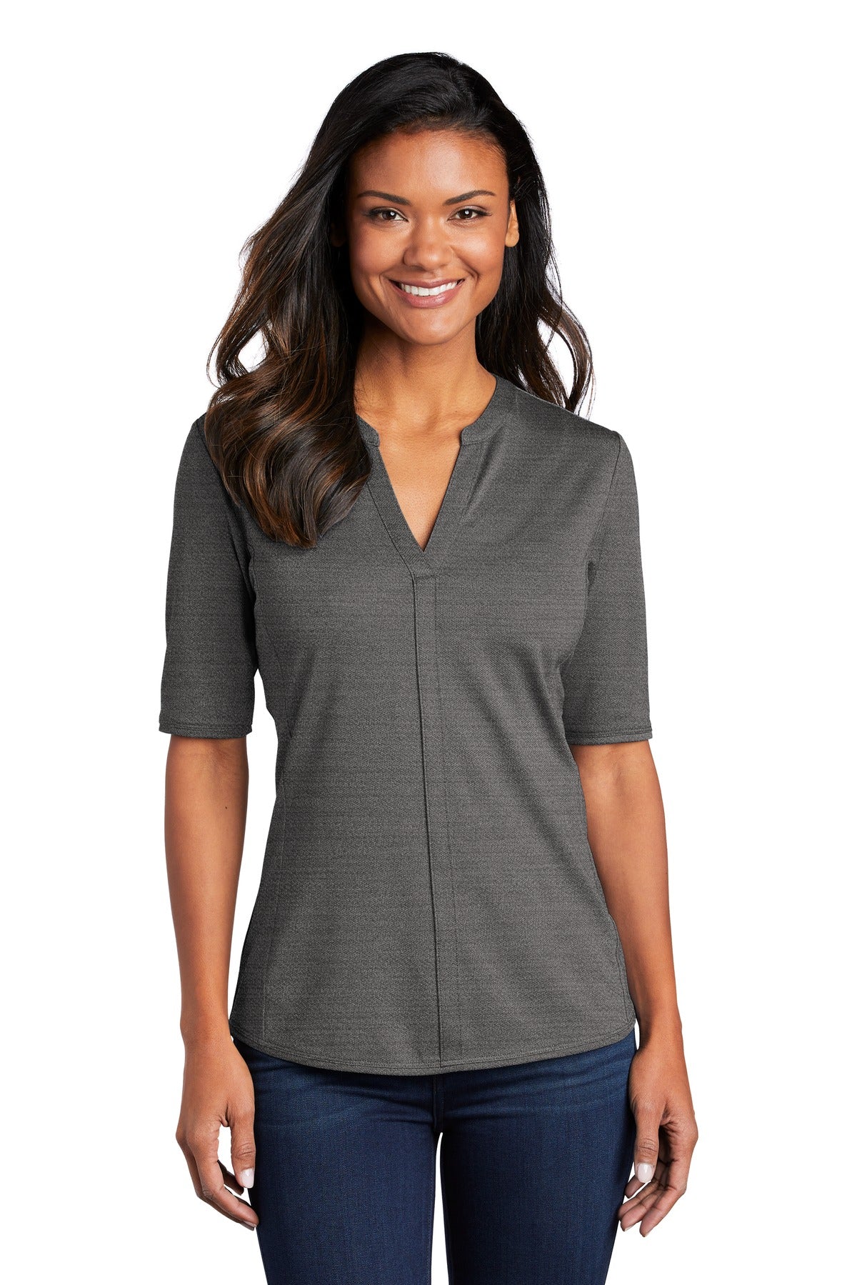 Port Authority ® Ladies Stretch Heather Open Neck Top LK583