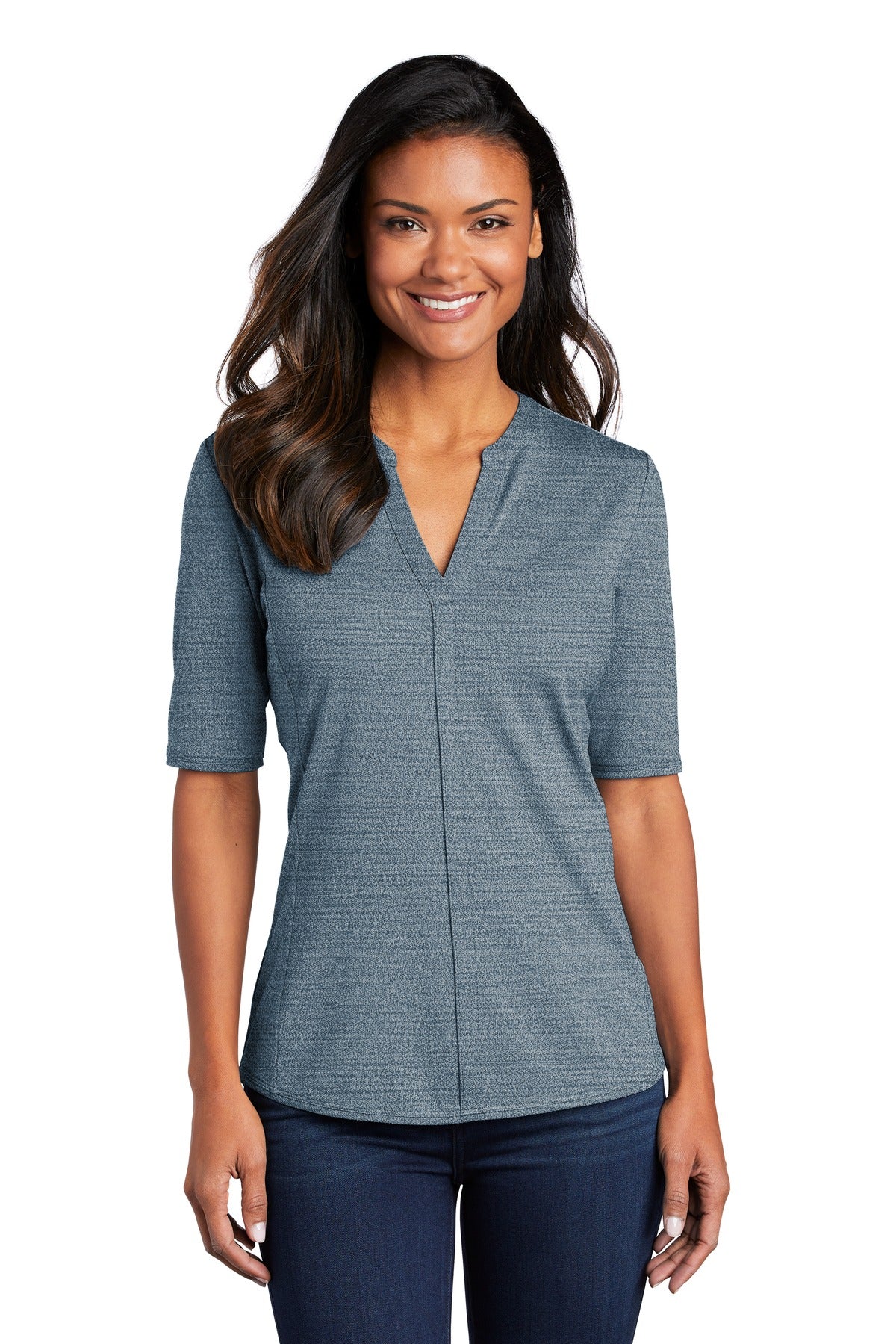 Port Authority ® Ladies Stretch Heather Open Neck Top LK583