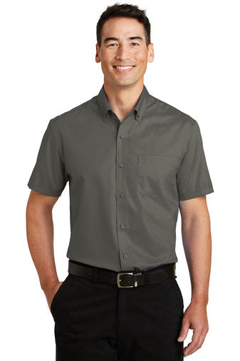 Port Authority SS Sterling Grey SuperPro Twill Shirt S664 #