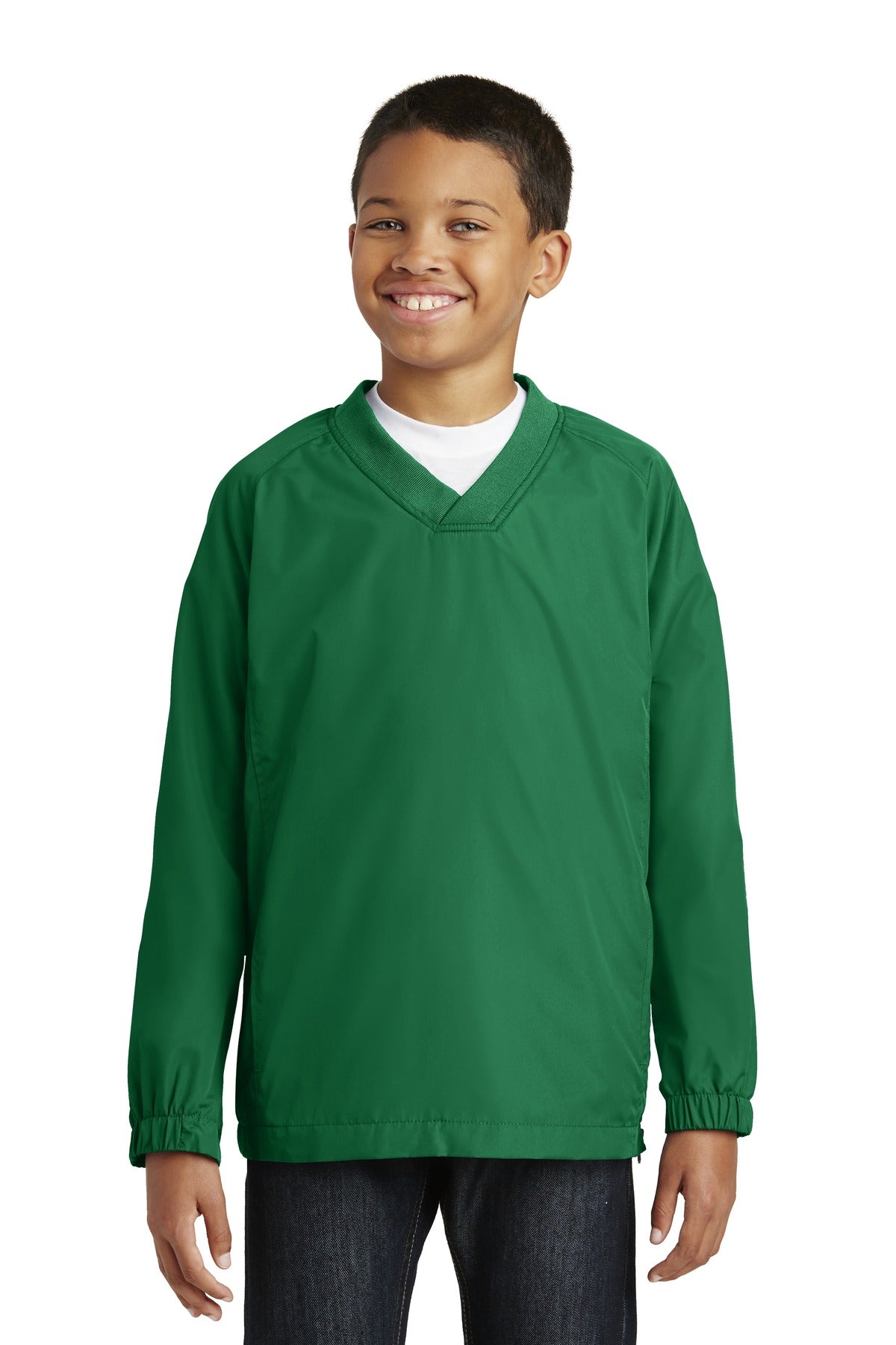 Sport-Tek® Youth V-Neck Raglan Wind Shirt. YST72