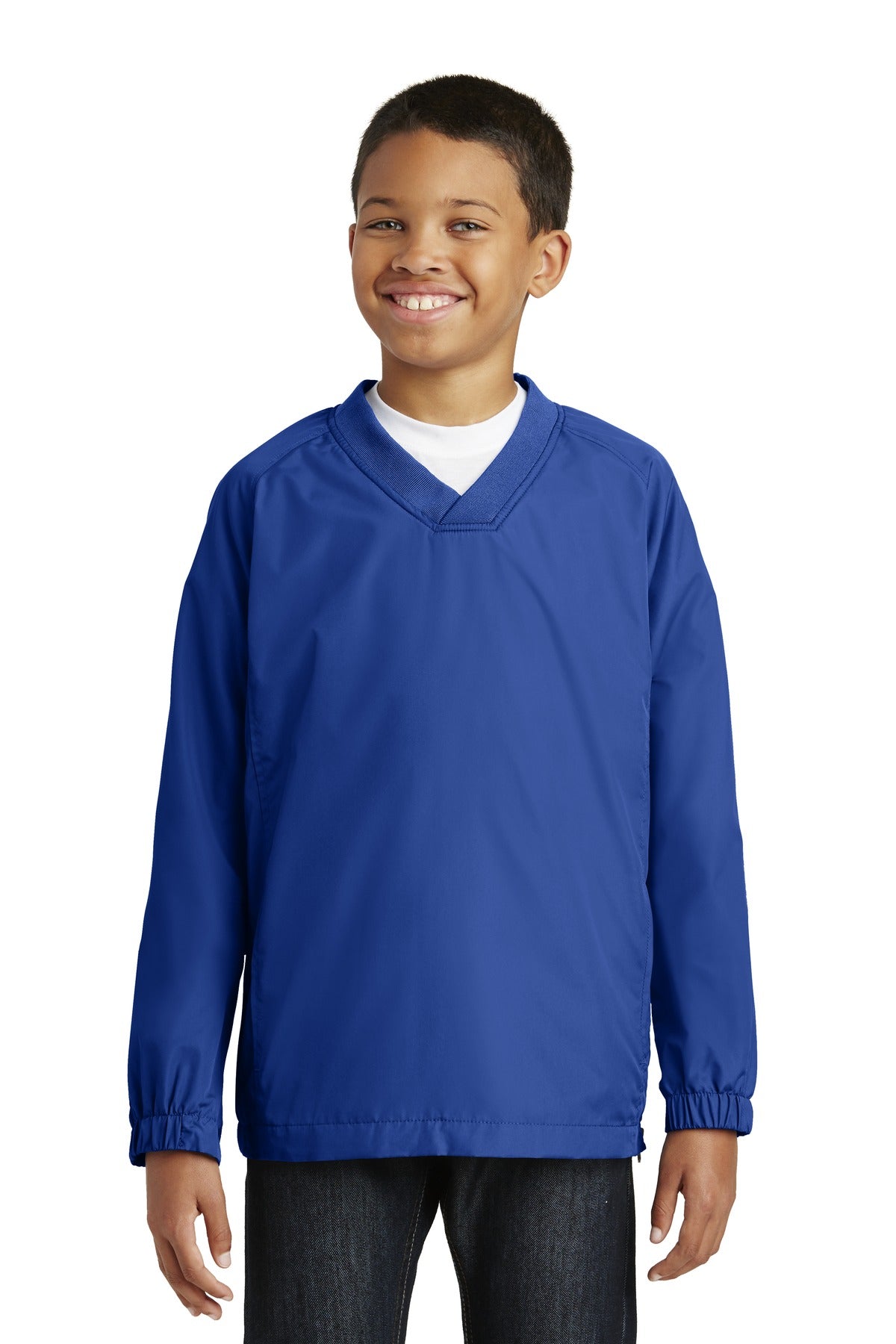 Sport-Tek® Youth V-Neck Raglan Wind Shirt. YST72
