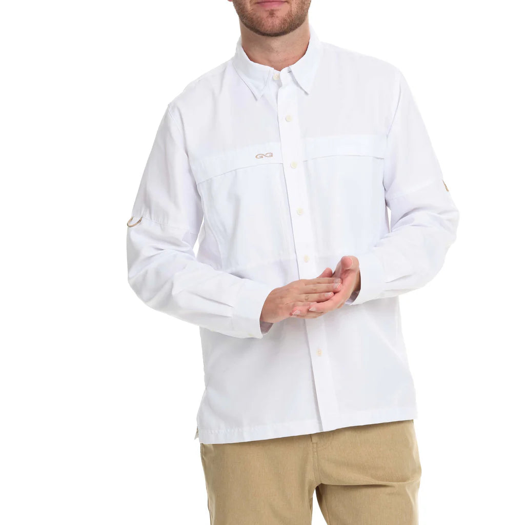 Game Guard LS White MicroFiber Fishing Shirt 1084WHT*