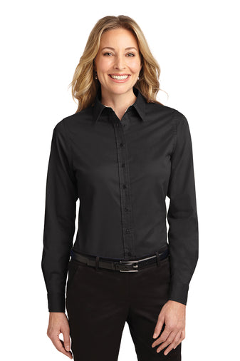 Port Authority LS Black Shirt L608 (Women's)++