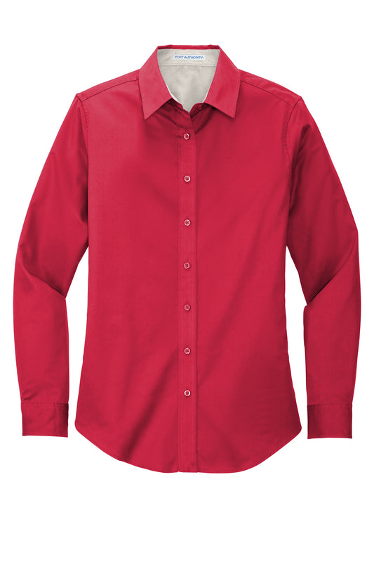 Port Authority LS Red Shirt L608 (Women's)++