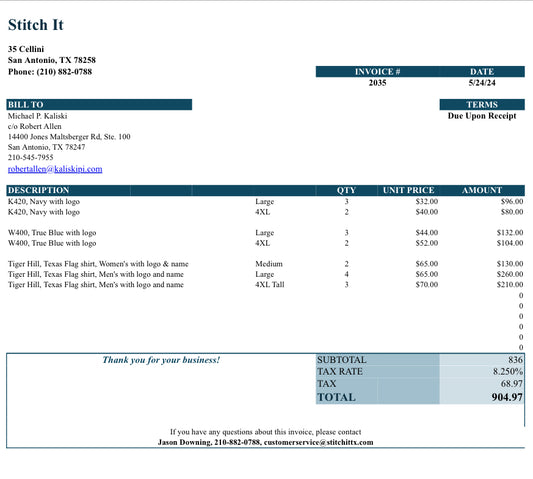 MPK Investigations - Invoice #2035