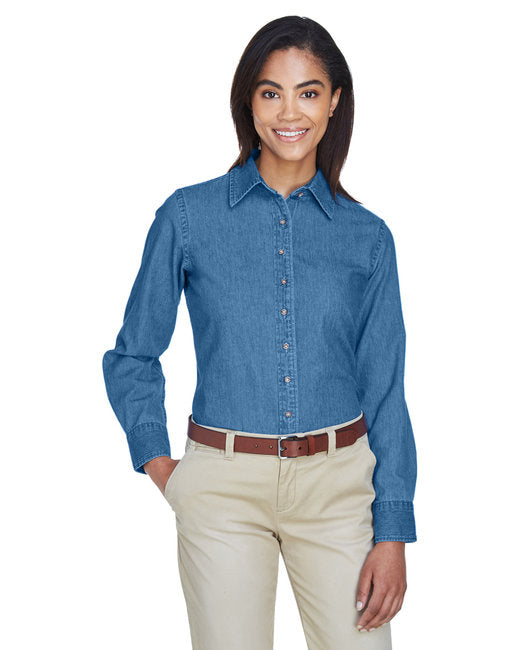 Harriton Ladies' Long-Sleeve Denim Shirt M550W