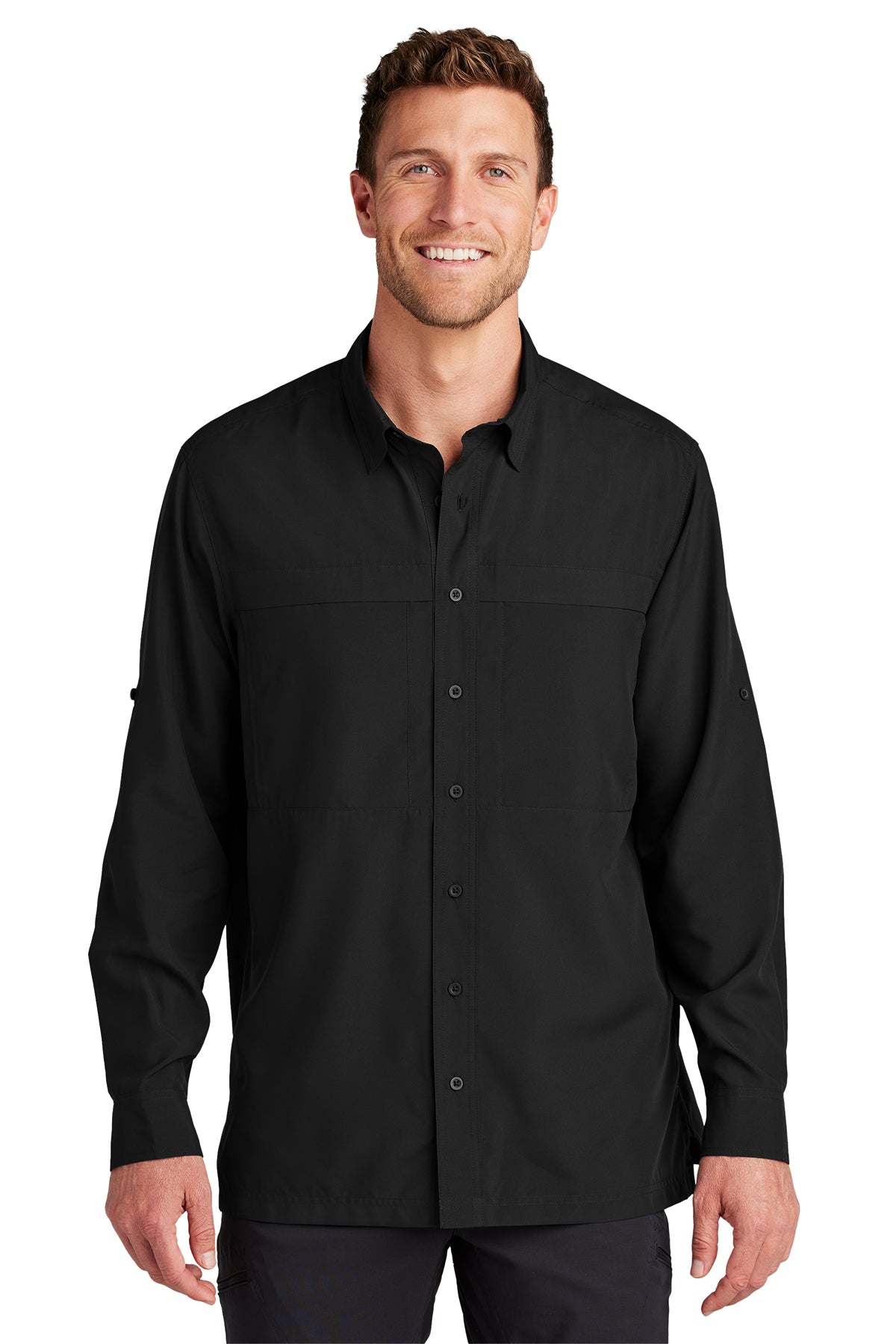 Port Authority Long Sleeve Black UV Daybreak Shirt W960