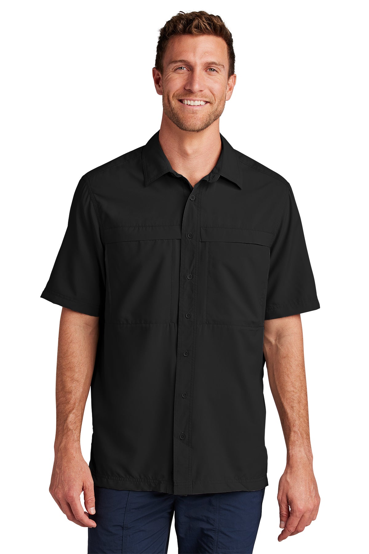 Port Authority Short Sleeve Black UV Daybreak Shirt W961