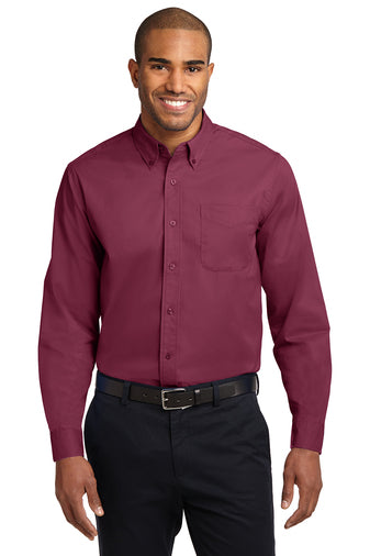 Port Authority LS Burgundy Shirt S608 (Men's)