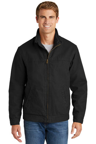 CornerStone Washed Duck Cloth Black Flannel-Lined Work Jacket CSJ40+