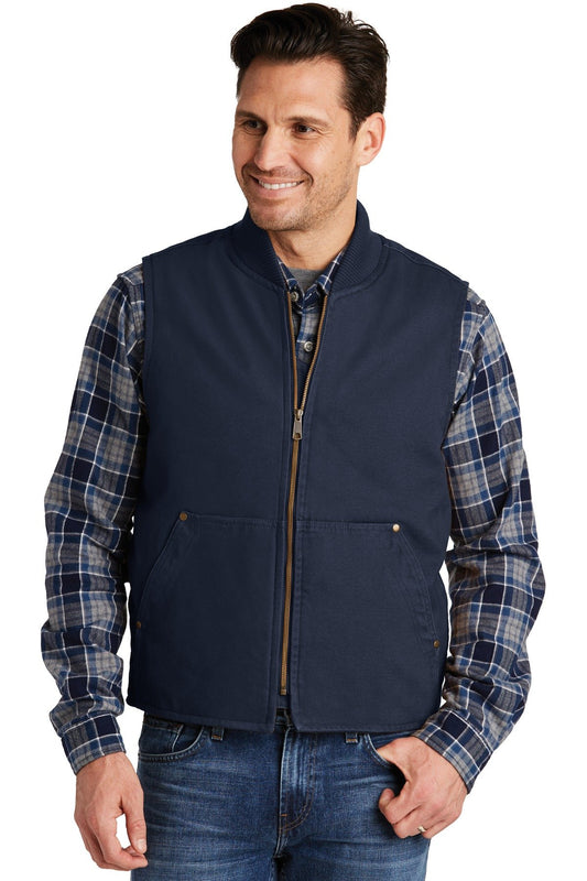 CornerStone Washed Duck Cloth Black Vest CSV40+