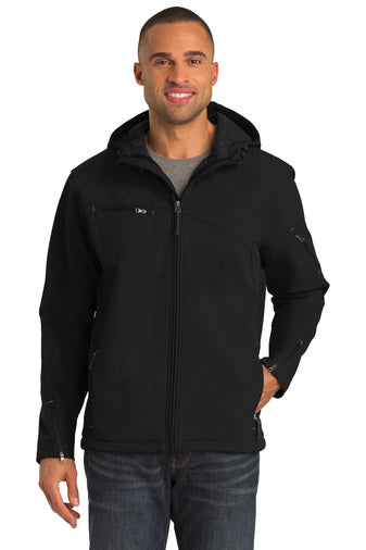 Port Authority® Textured Hooded Soft Shell Jacket. J706