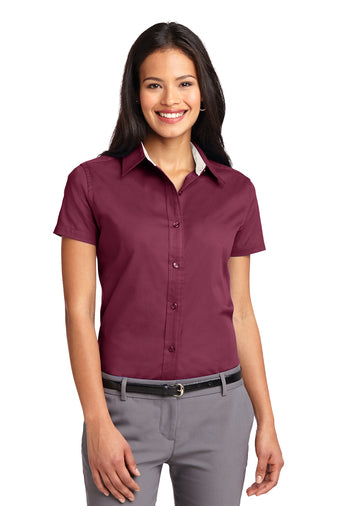 Port Authority SS Burgundy Shirt L508 (Women's)