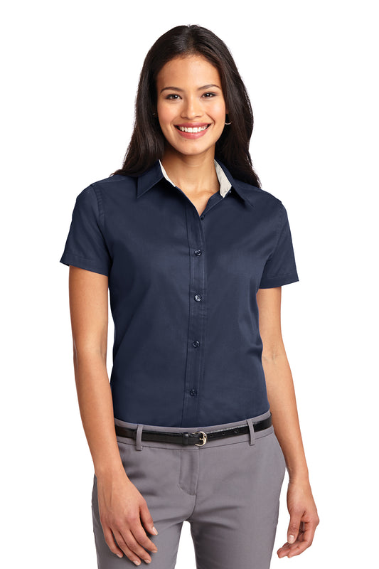 Port Authority SS Navy Shirt L508 (Women's)##