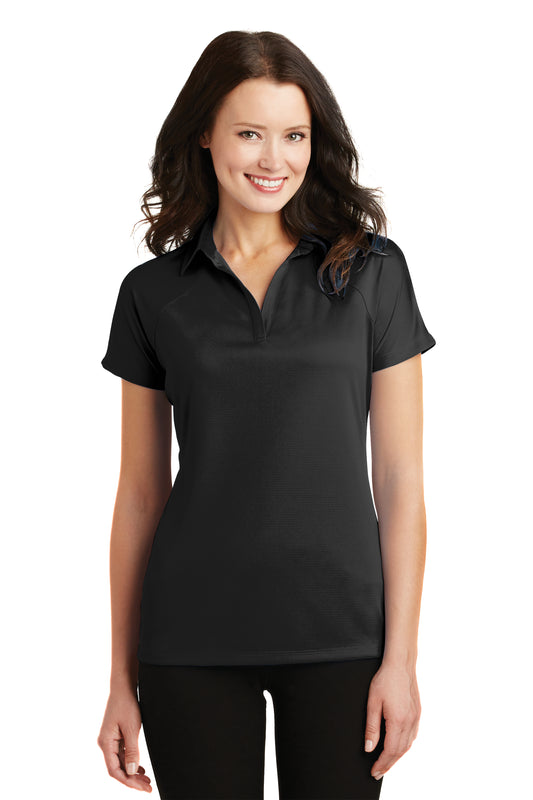 Port Authority SS Black Crossover Raglan Polo L575* (Women's)