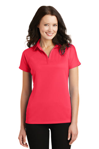 Port Authority SS Hibiscus Crossover Raglan Pink Polo L575 (Women's)
