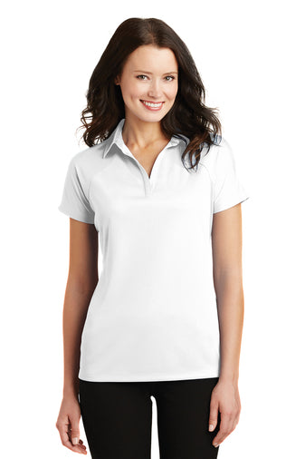 Port Authority SS White Crossover Raglan Polo L575 (Women's)