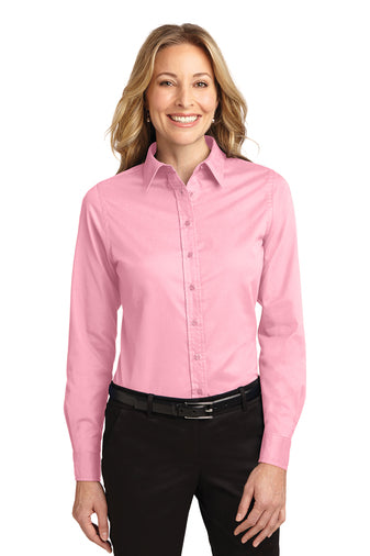 Port Authority LS Light Pink Shirt L608 (Women's)