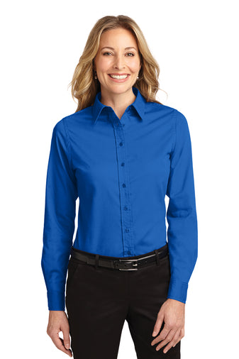 Port Authority LS Strong Blue Shirt L608 (Women's)