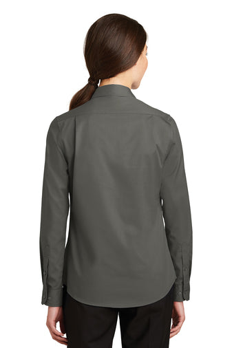 Port Authority LS Sterling Grey Super Pro Twill Shirt L663 (Women's) #