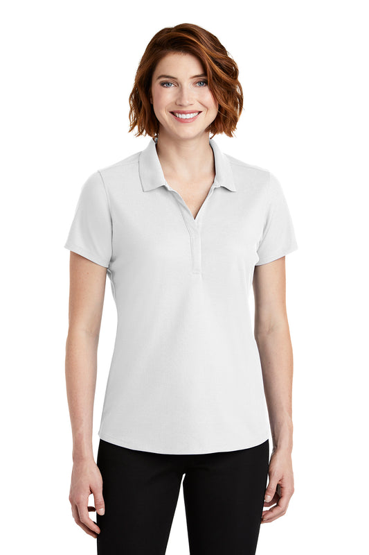 Port Authority Ladies White EZPerformance Pique Polo LK600