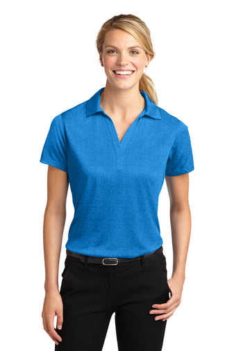 Sport-Tek Ladies Blue Wake Heather Contender Polo LST660