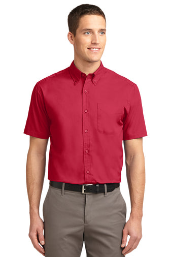 Port Authority SS Red/Light Stone Shirt S508 (Men's)