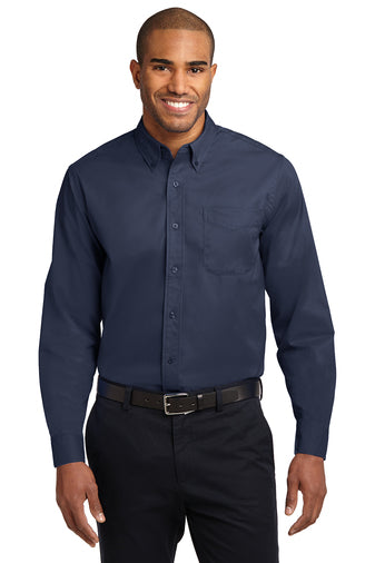 Port Authority LS Navy Shirt S608 (Men's)##