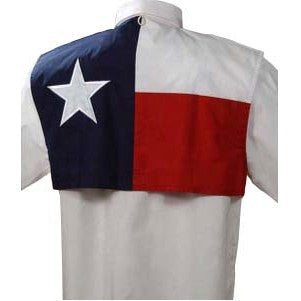 Men's Tall Texas Flag Short Sleeve Fishing Shirt