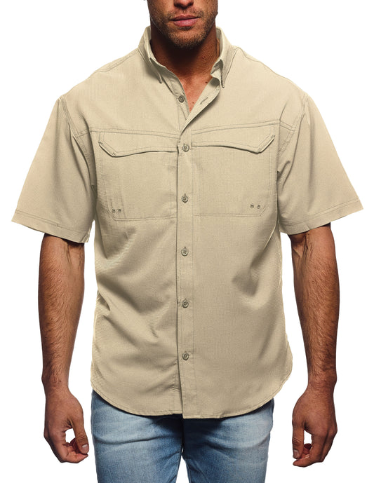 Pro Celebrity SS Khaki Fishing Shirt FST889 (Men's)##